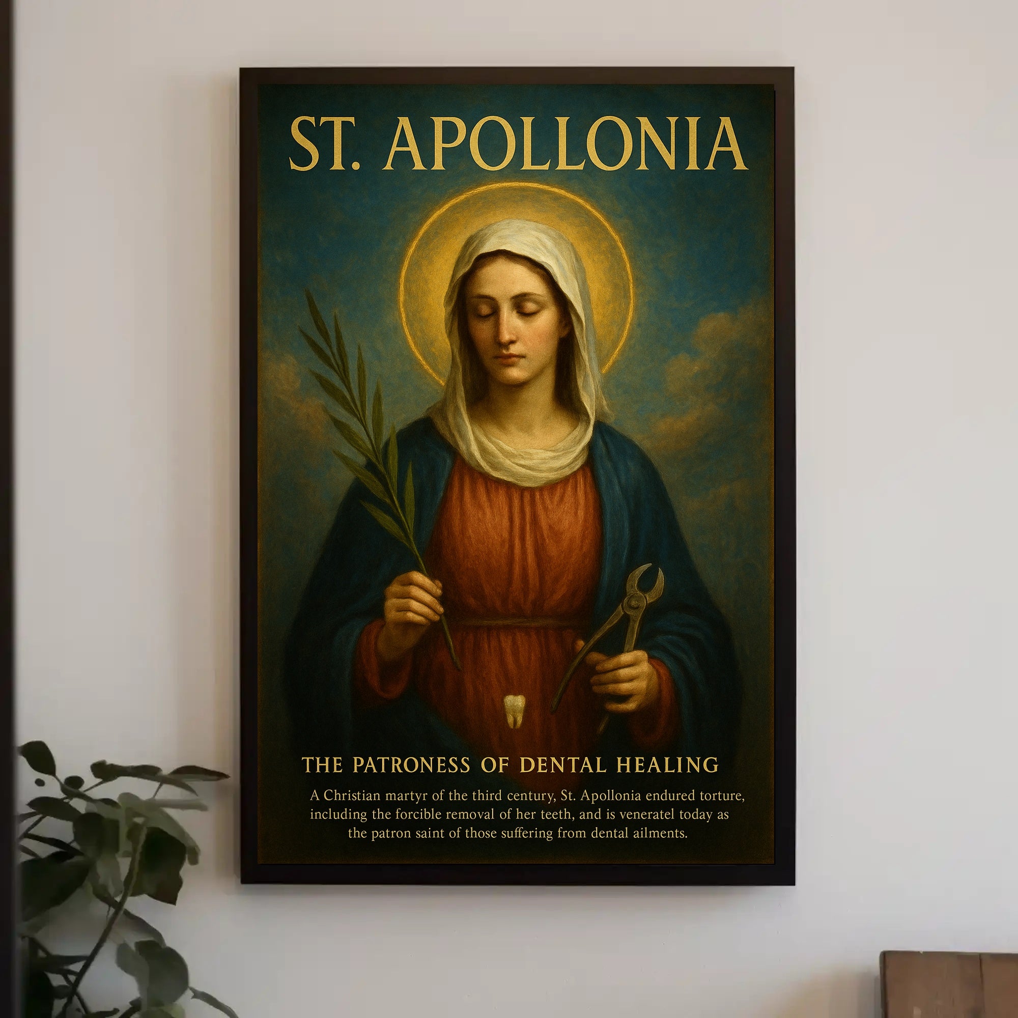 St. Apollonia Religious Veneration Art Poster - Cultural Heritage Poster PosterGoat