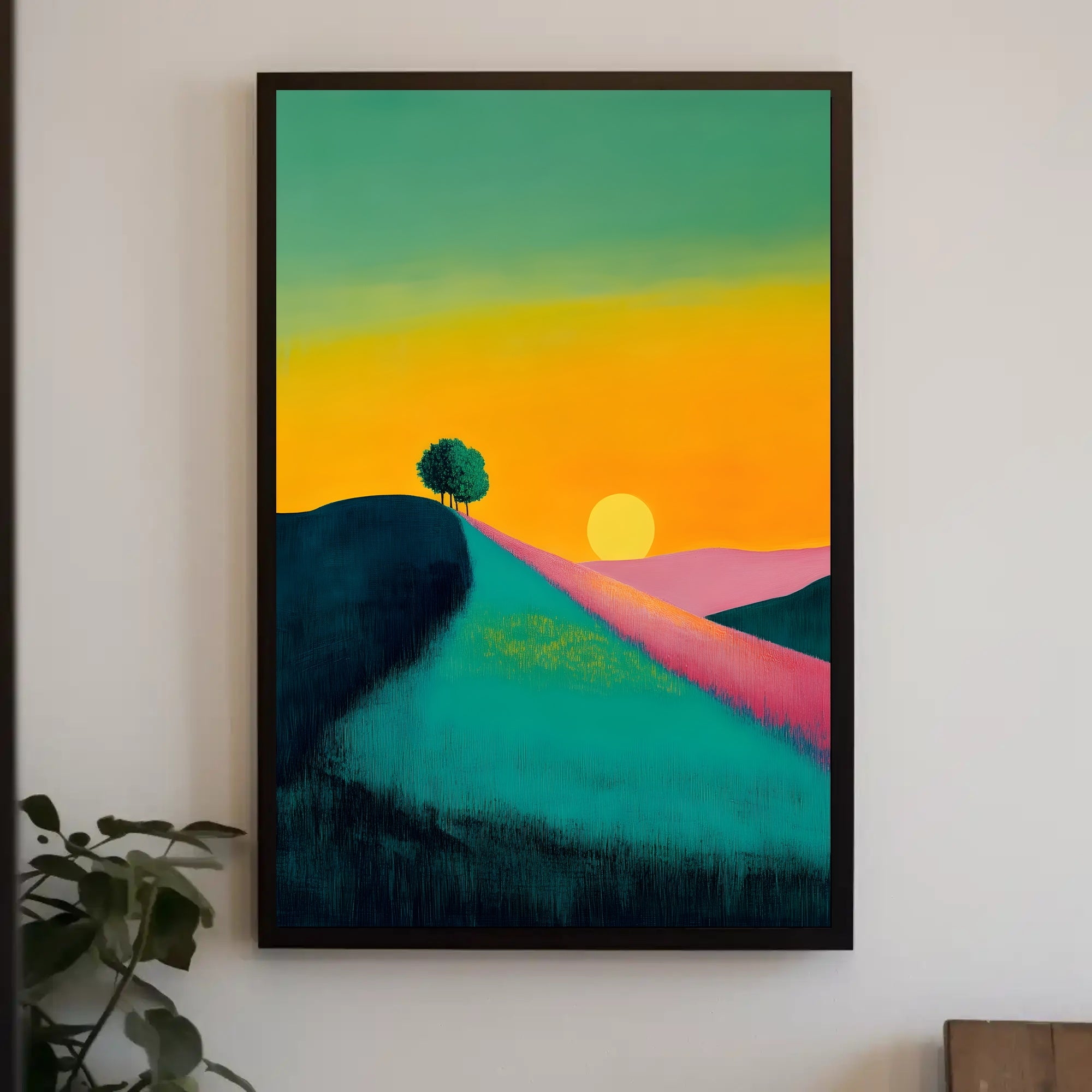 Serene Sunset Landscape Poster Scenic Wall Art Print