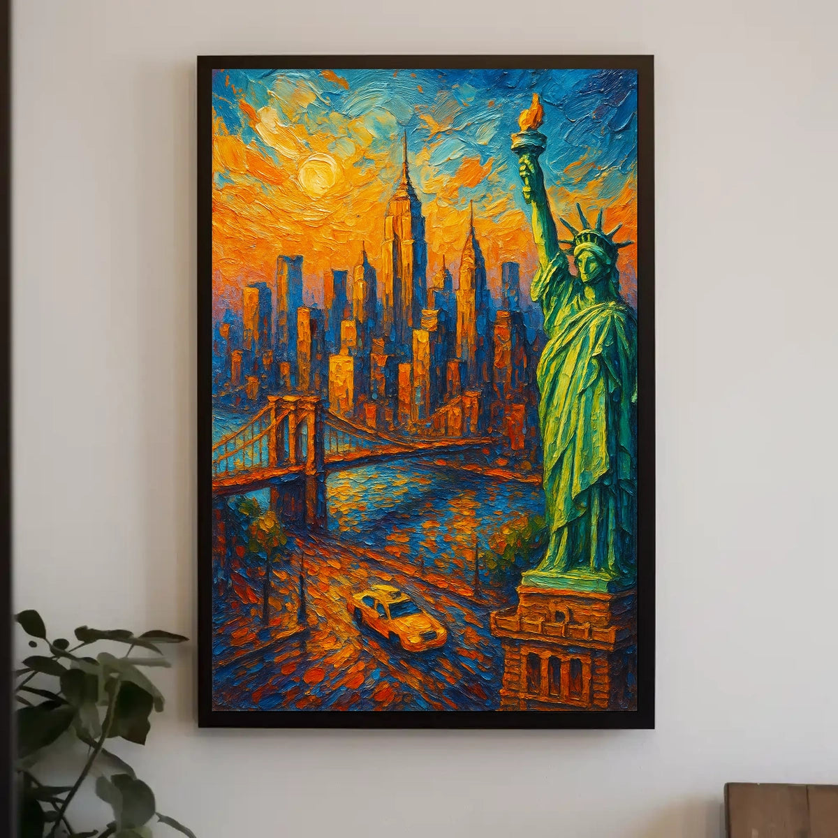 Vibrant New York Sunset Painting