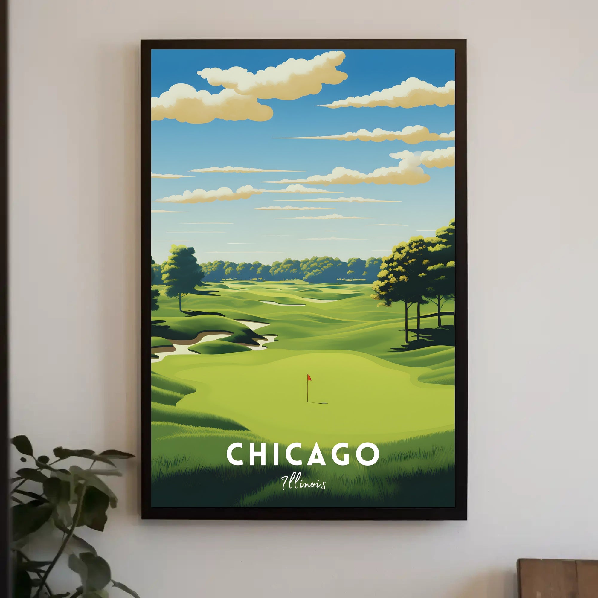 Chicago Golf Course Scenic Travel Poster