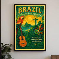 Brazilian Vibes Vintage Travel Poster