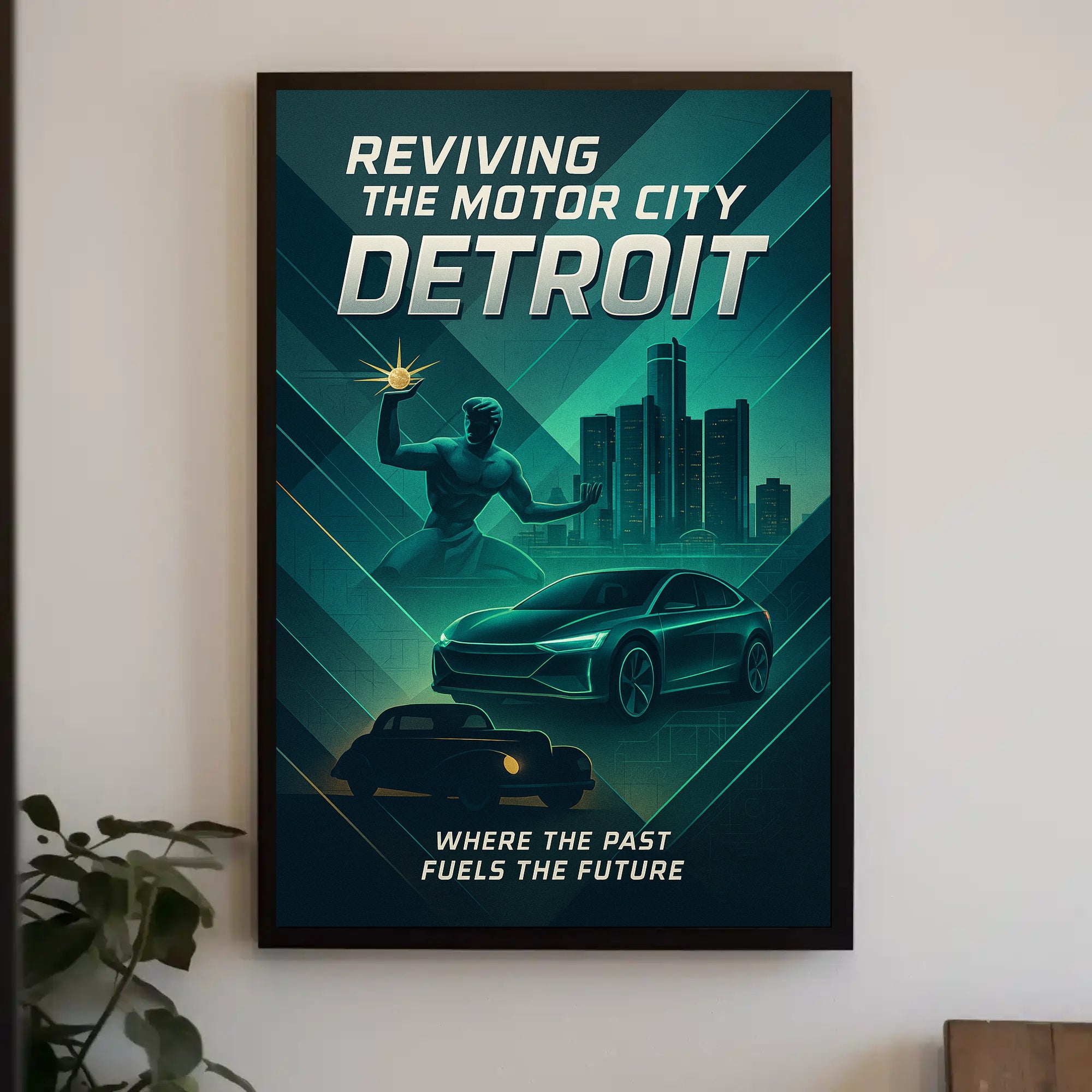 Detroit's Automotive Legacy Revival Urban or Cityscape Poster PosterGoat