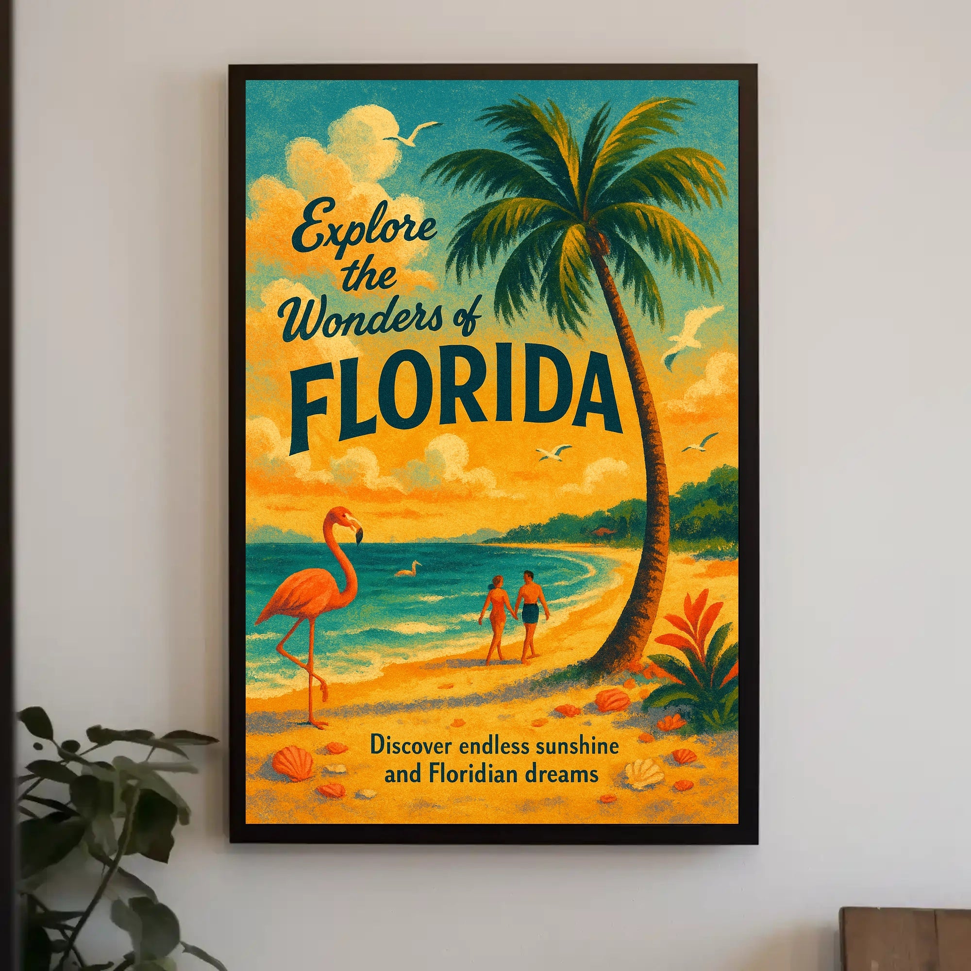 Florida Beach Adventure: Vintage Travel Poster
