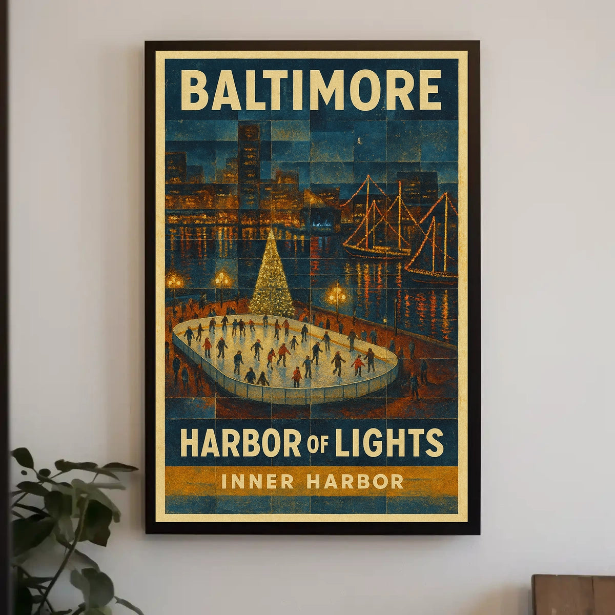 Baltimore Harbor Of Lights Poster