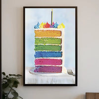 Rainbow Celebration Cake Poster