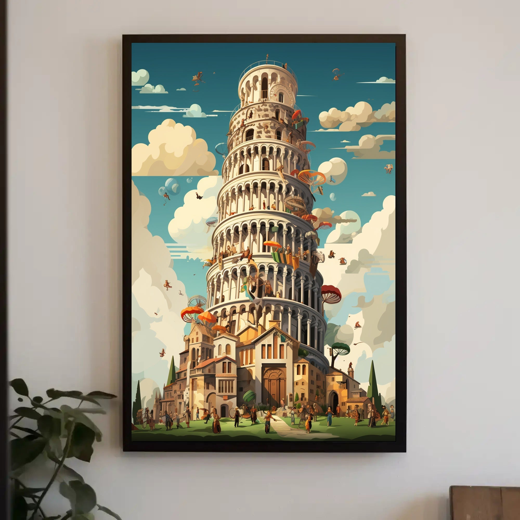 The Whimsical Tower Of Pisa Poster PosterGoat