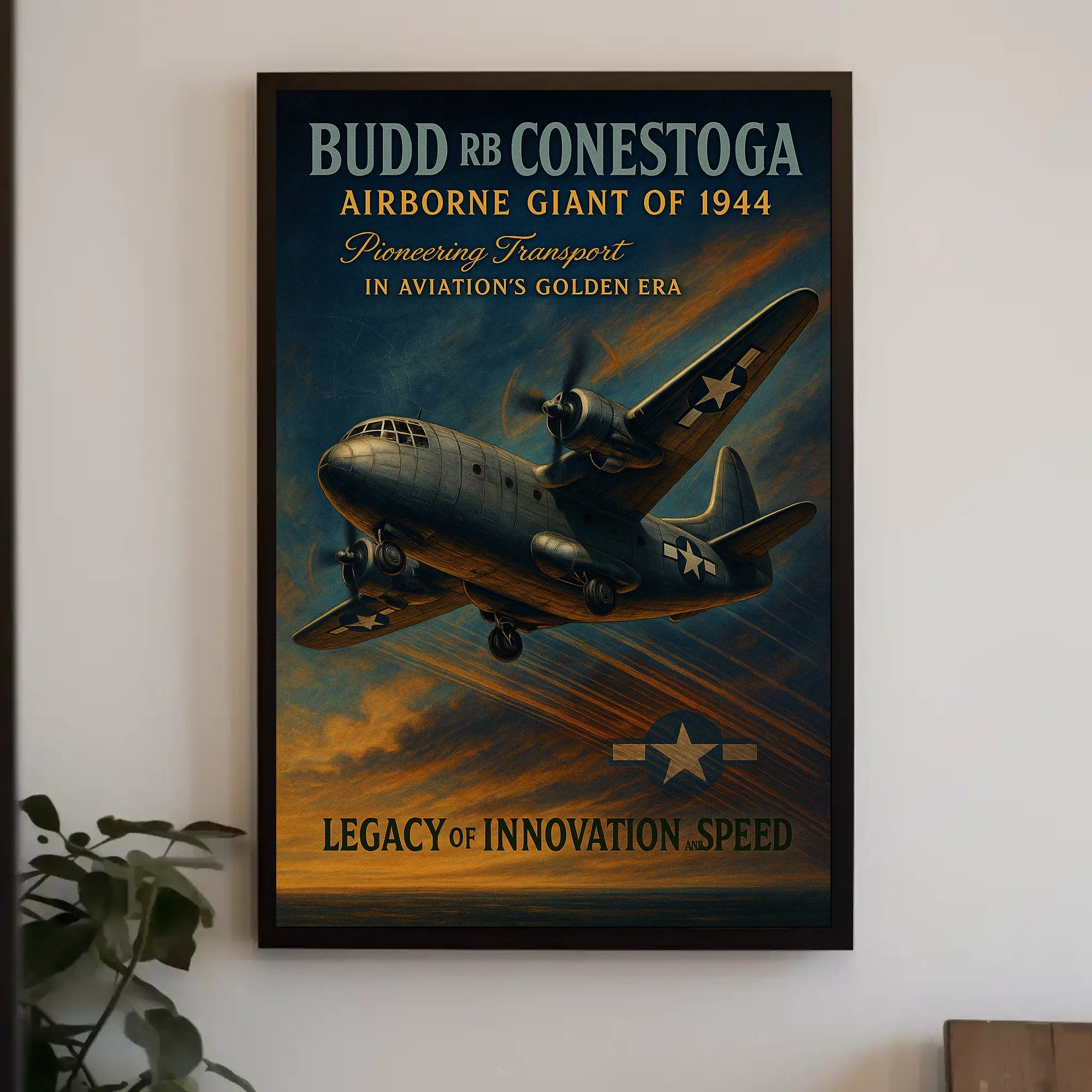 Budd RB Conestoga WWII Aviation Poster