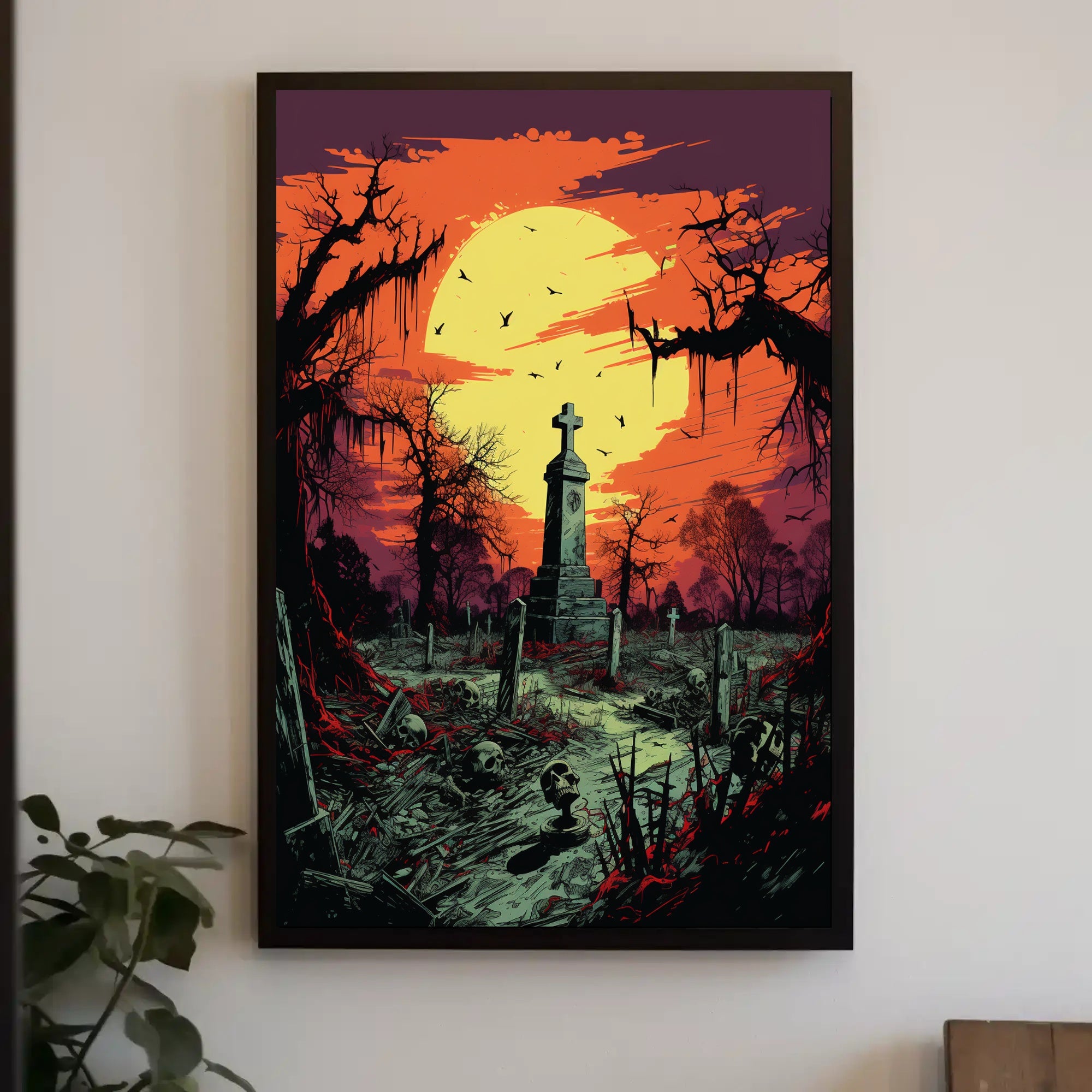 Eerie Graveyard At Dusk Poster