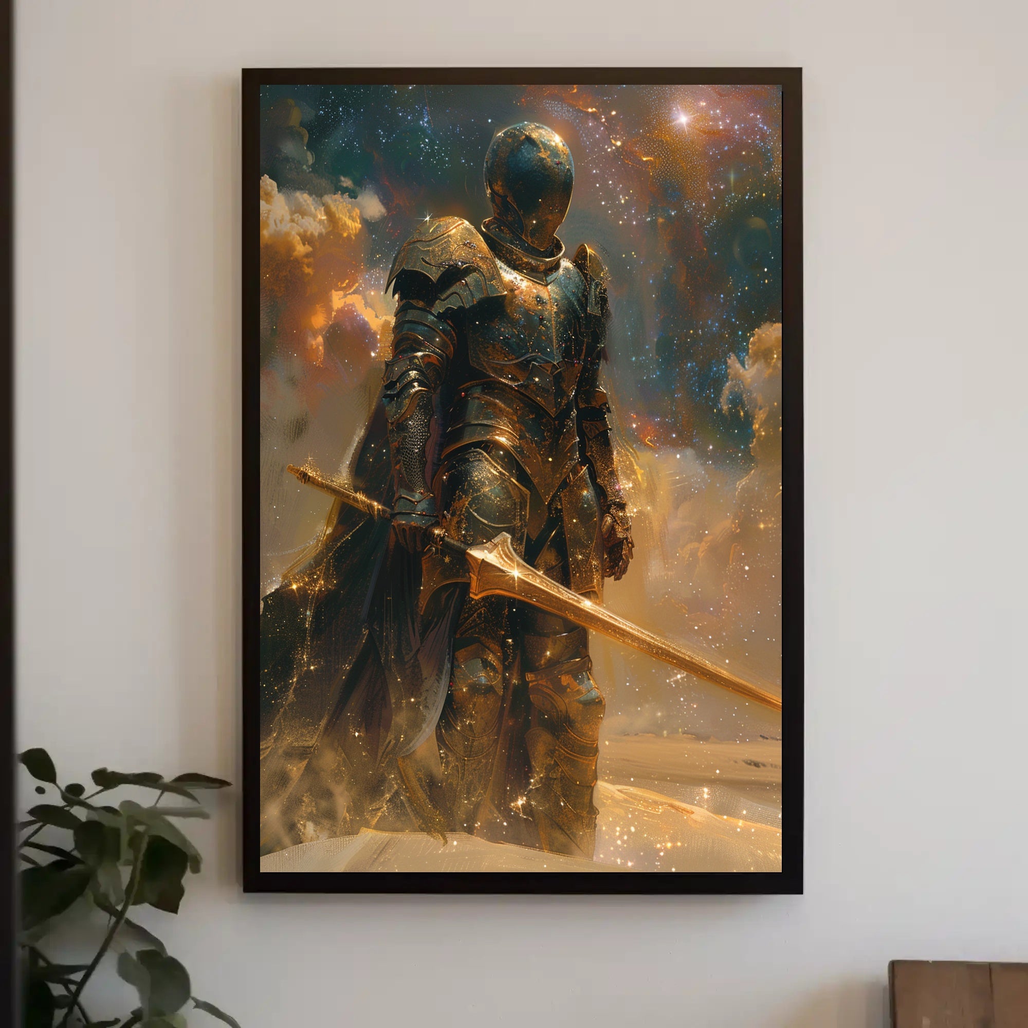 Majestic Armored Warrior Space Poster PosterGoat