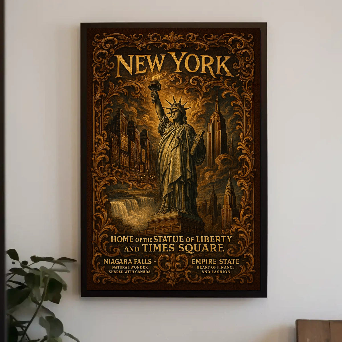 New York City Landmarks And Towers Poster Vintage Wall Art