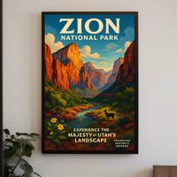 Zion National Park Poster Breathtaking Wall Art For Home