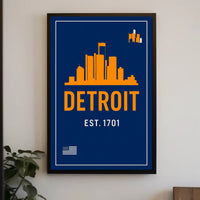 Detroit Skyline Est. 1701 Poster PosterGoat