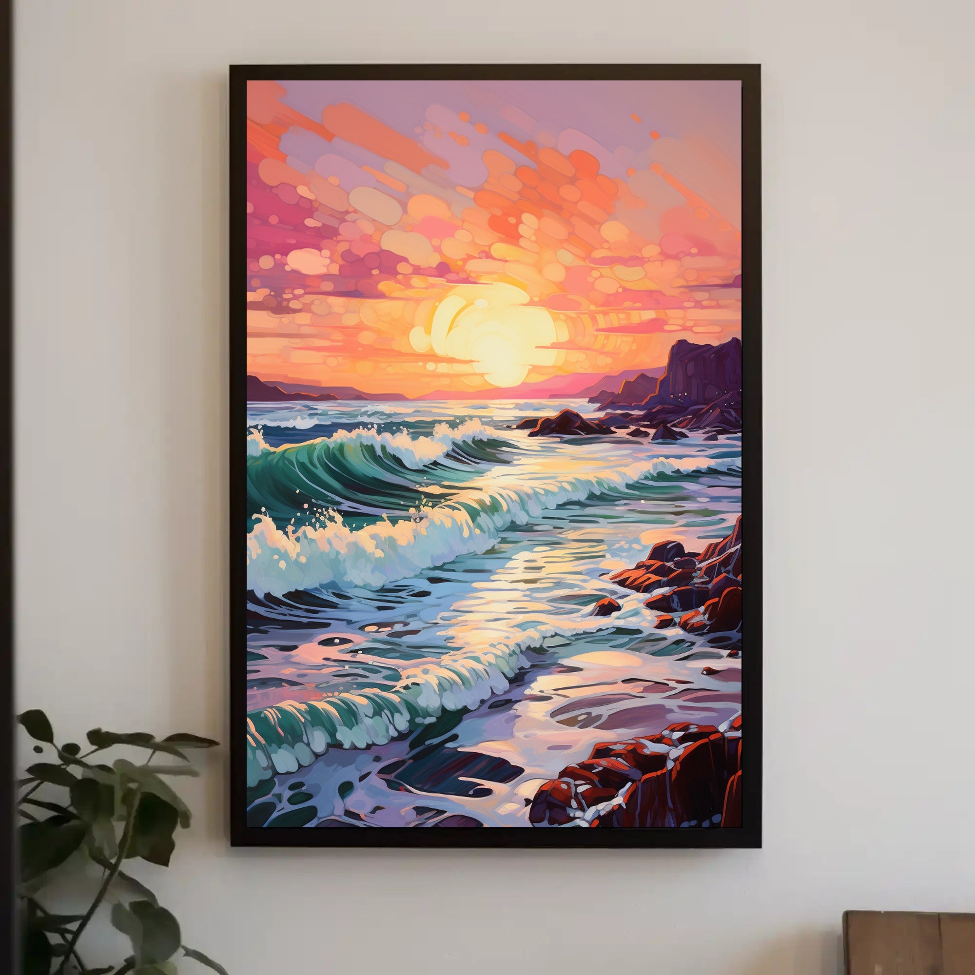 Vibrant Coastal Sunset Poster PosterGoat