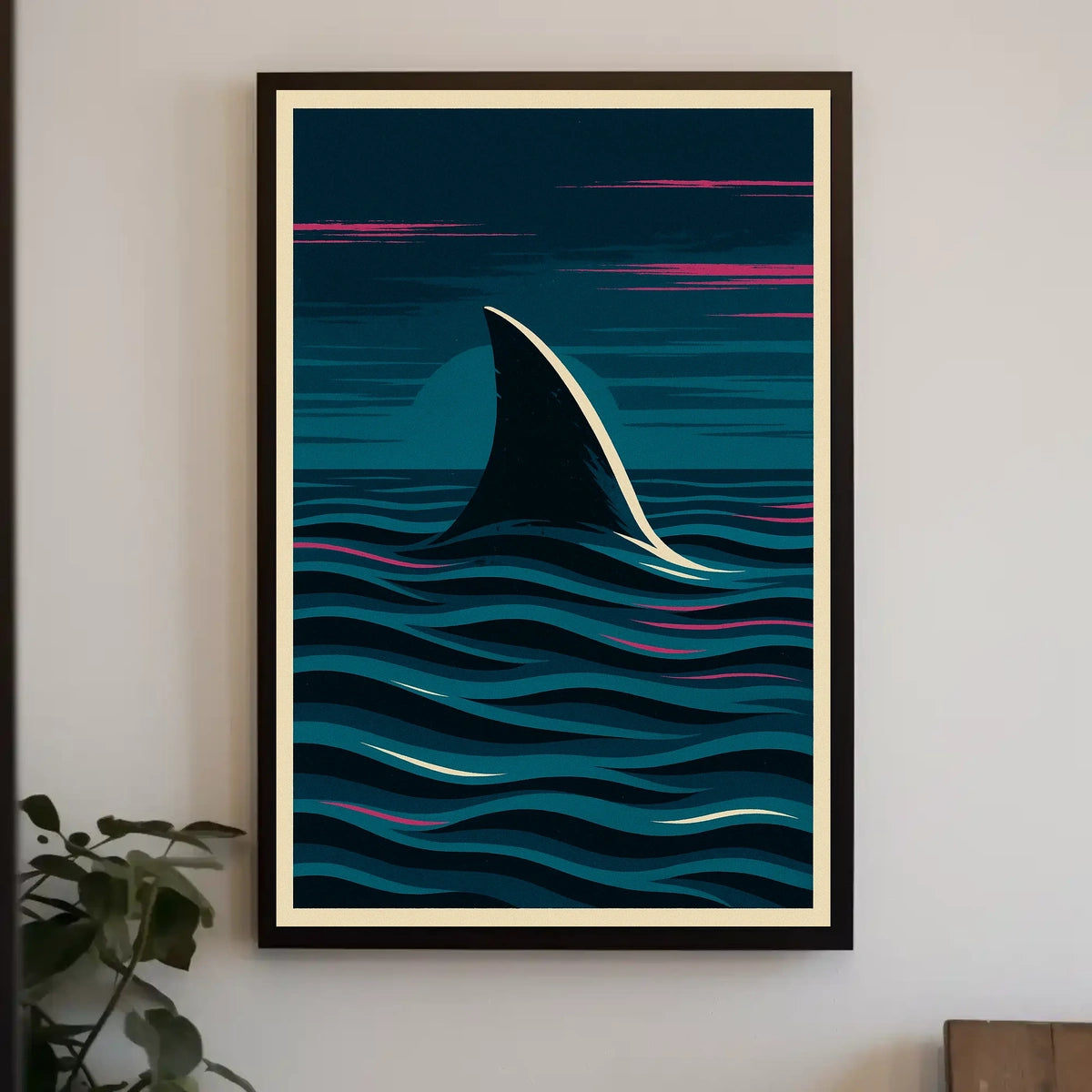 Shark Fin At Dusk Poster
