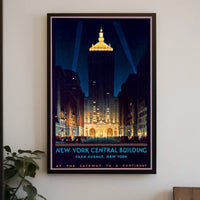 New York Central Building NYC Poster Vintage Wall Art