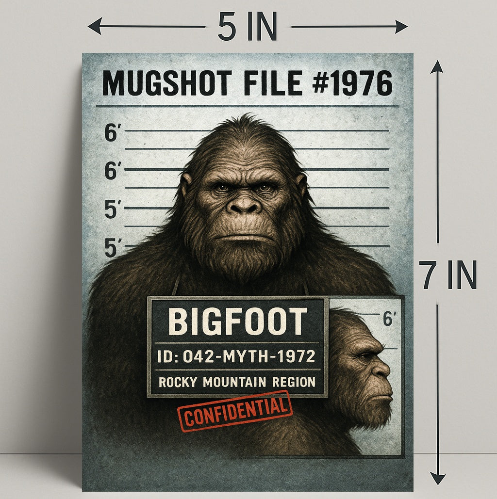 Bigfoot Mugshot Mythical Sighting Poster PosterGoat