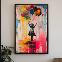 Innocence Meets Street Art: Vibrant Colors Artistic Poster
