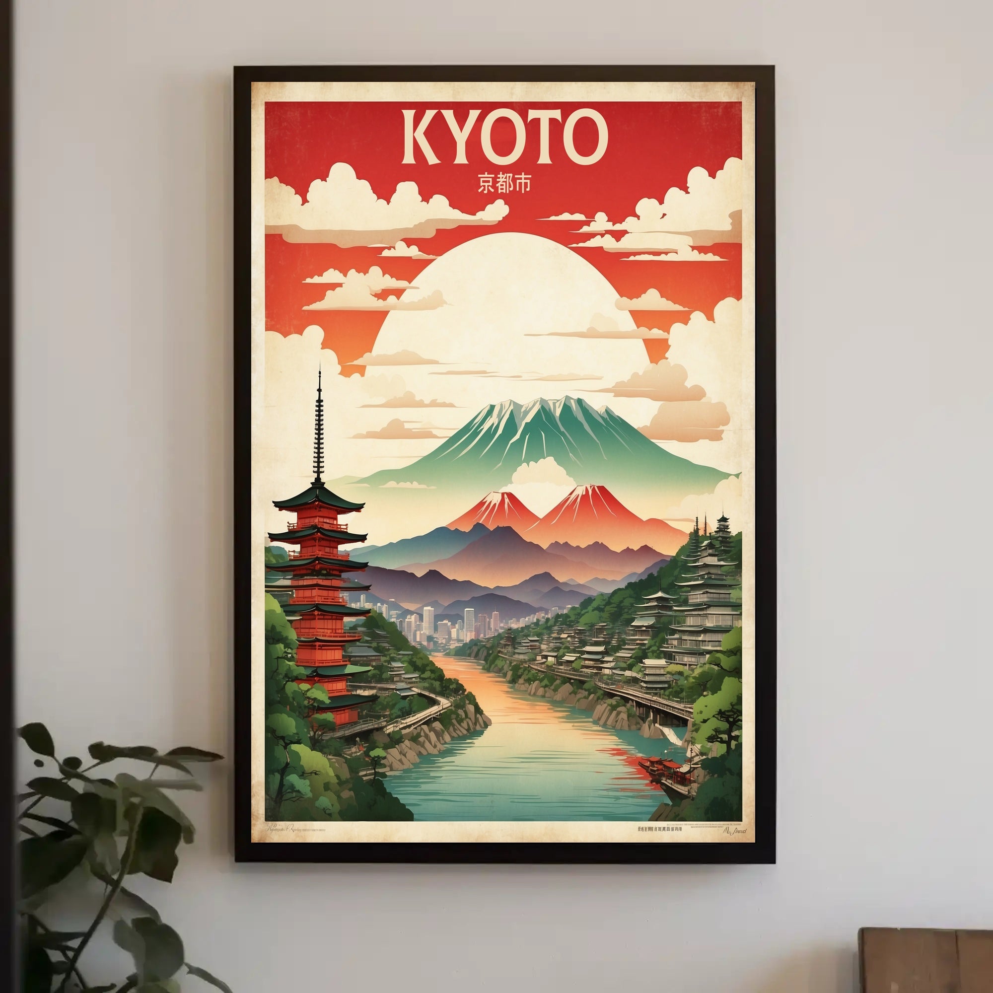 Kyoto Vintage Travel Art Print Poster