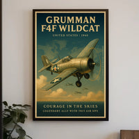 Grumman F4F Wildcat Vintage Aviation Poster Print