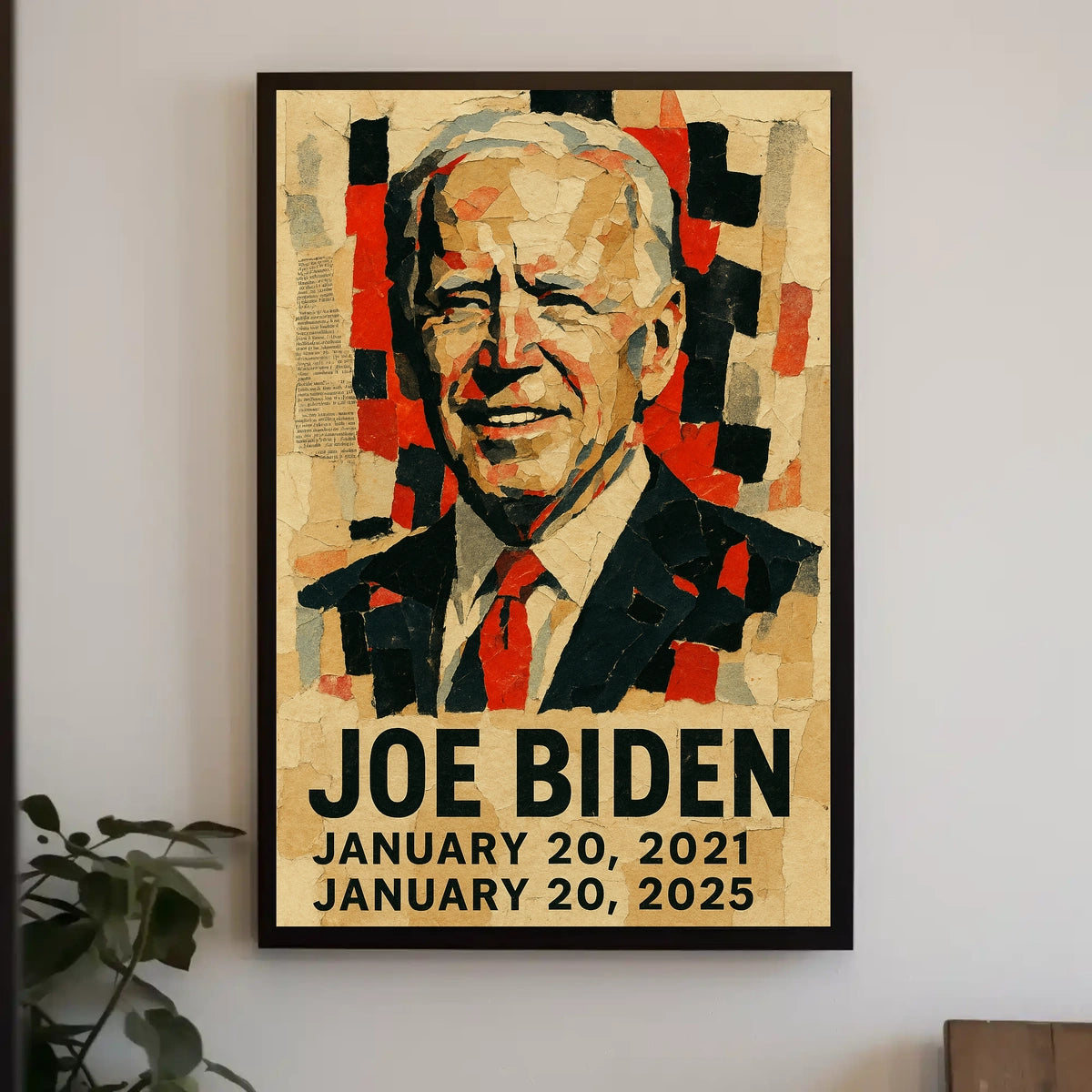 Joe Biden 46th President of the United States Layered paper Collage Poster