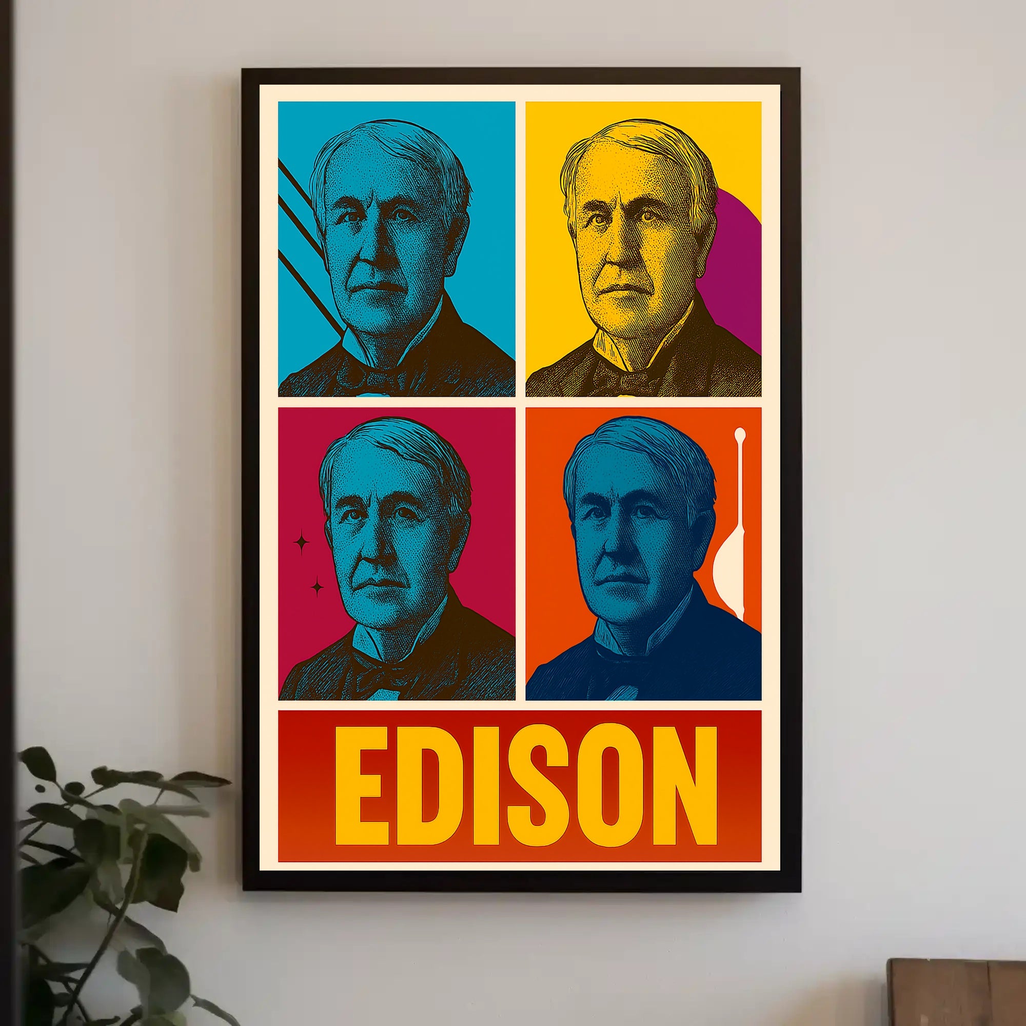 Edison Pop Art Portrait – Historical or Presidential Poster