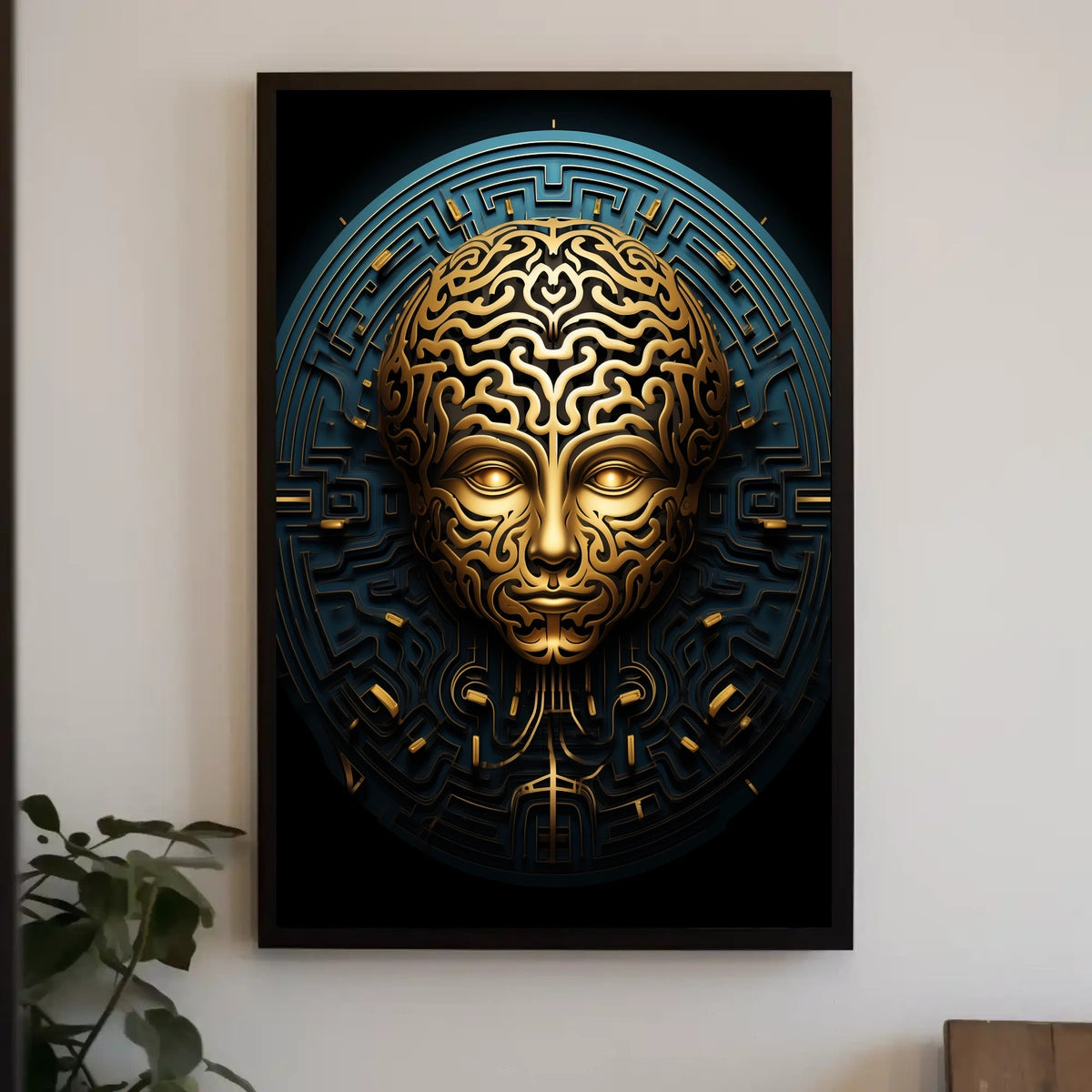 Intricate Maze Face Poster