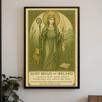 Saint Brigid of Ireland Vintage Cultural or Heritage Poster