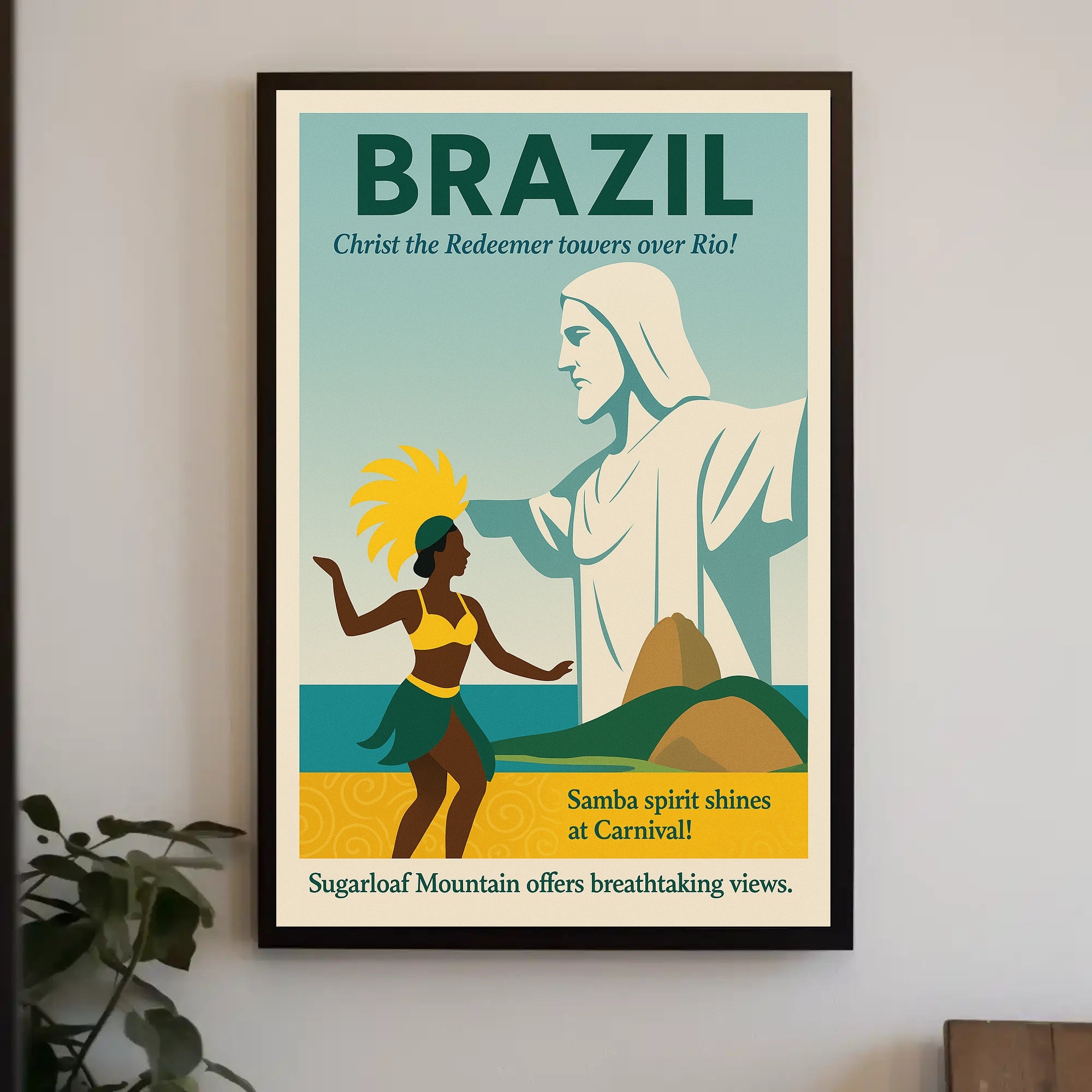 Discover Brazil Vintage Travel Poster Wall Art PosterGoat
