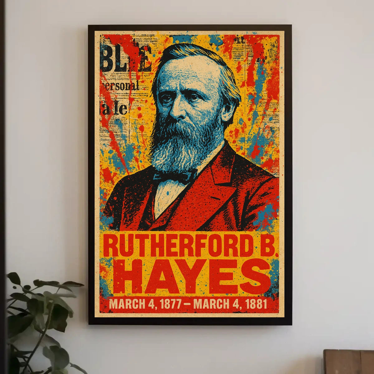 Rutherford B. Hayes 19th President of the United States Street Art Mashup Poster