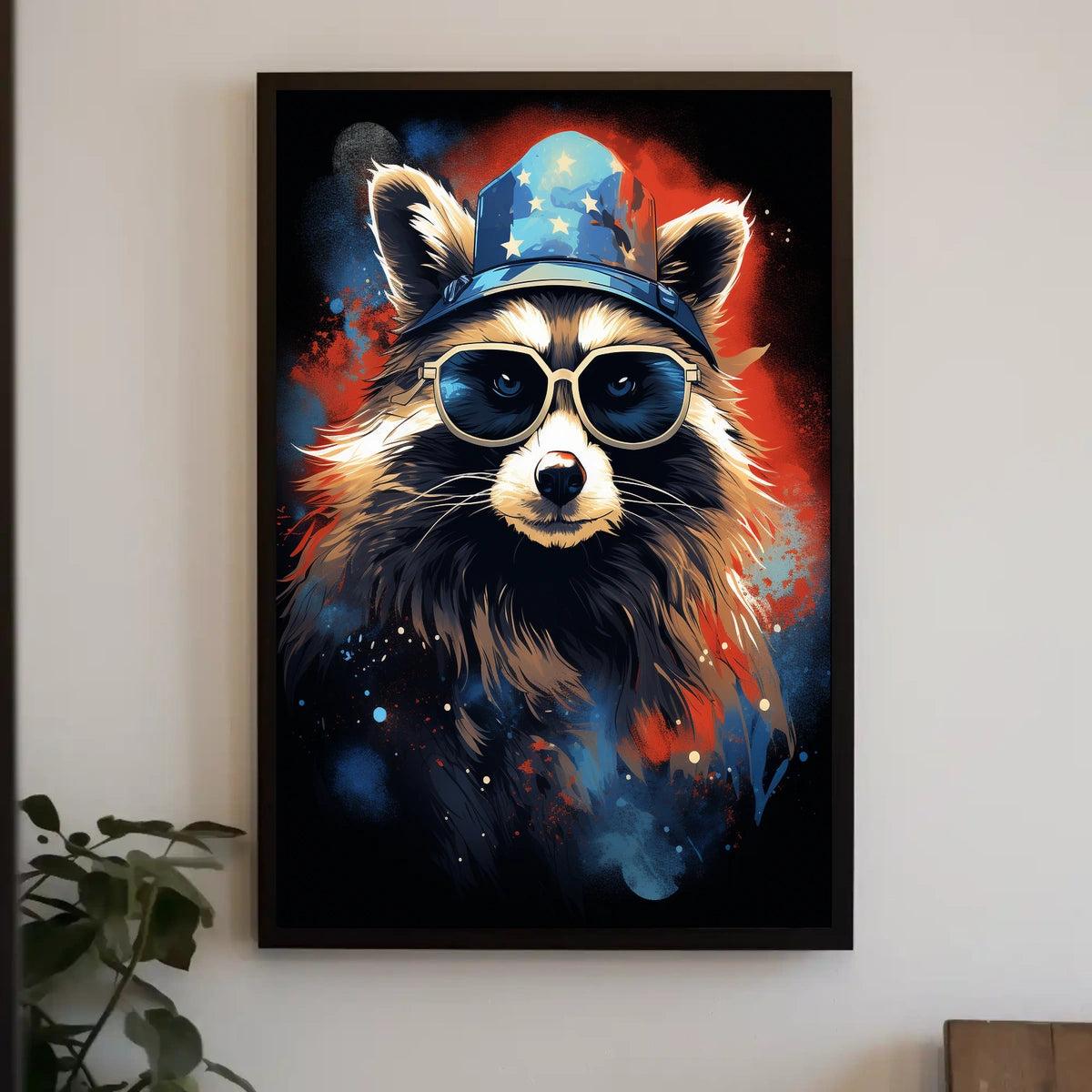 Patriotic Raccoon Poster