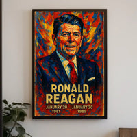 Ronald Reagan 40th President of the United States Glitch Hop Art Poster