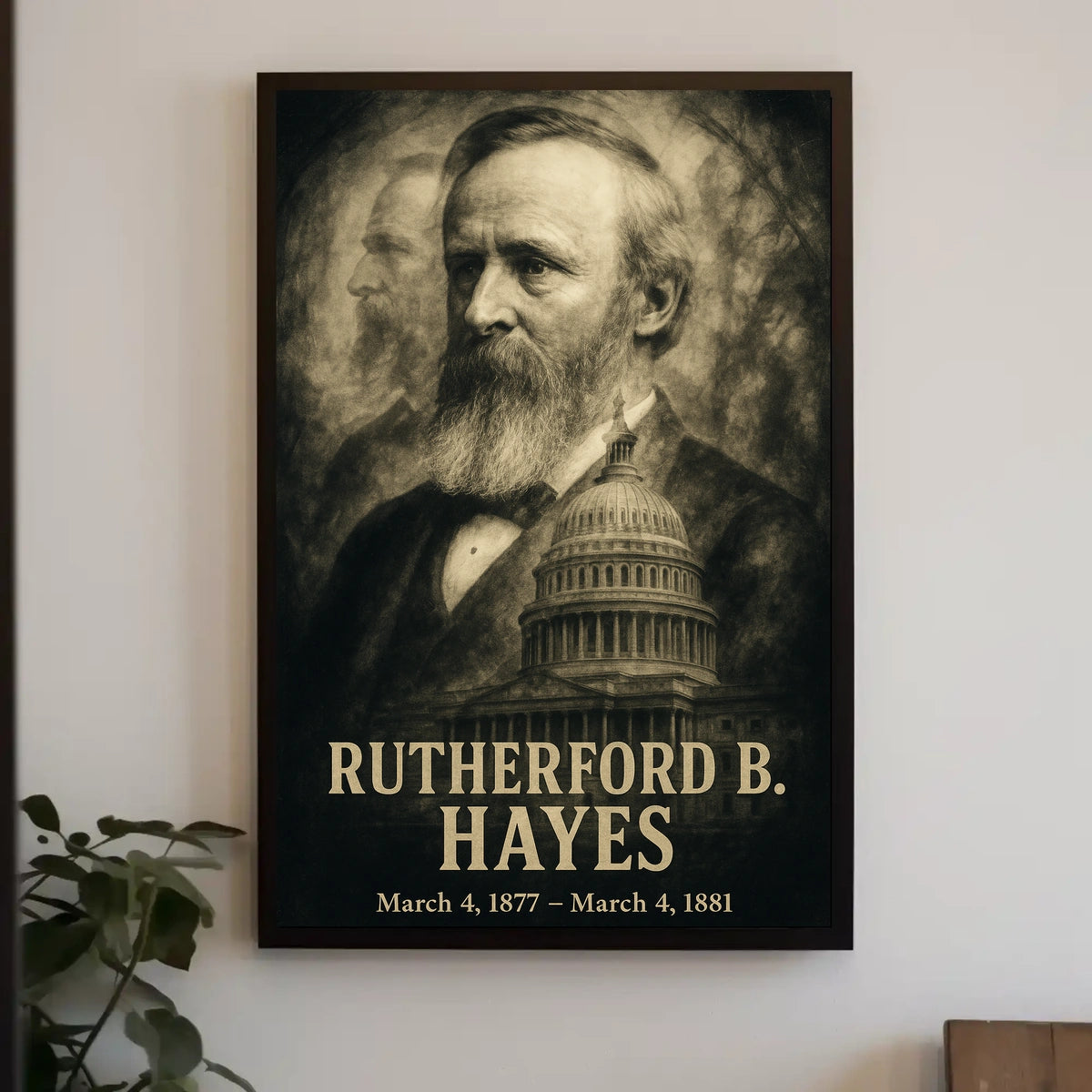 Rutherford B. Hayes 19th President of the United States Double Exposure Poster