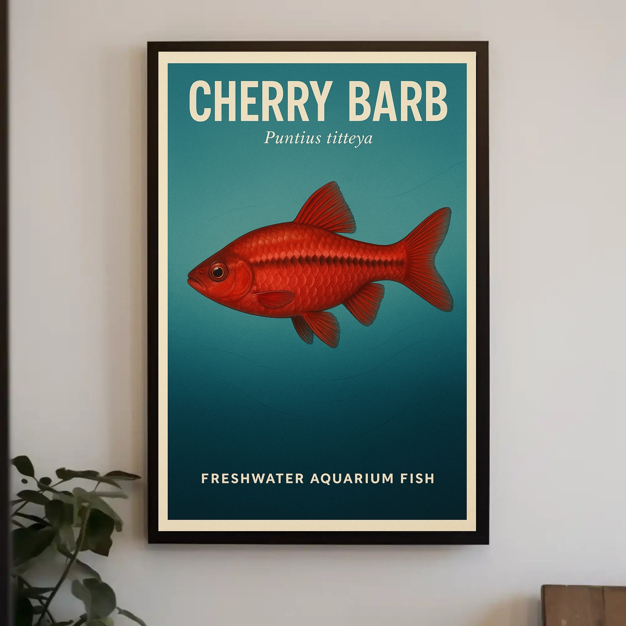 Cherry Barb Freshwater Aquarium Fish Poster PosterGoat