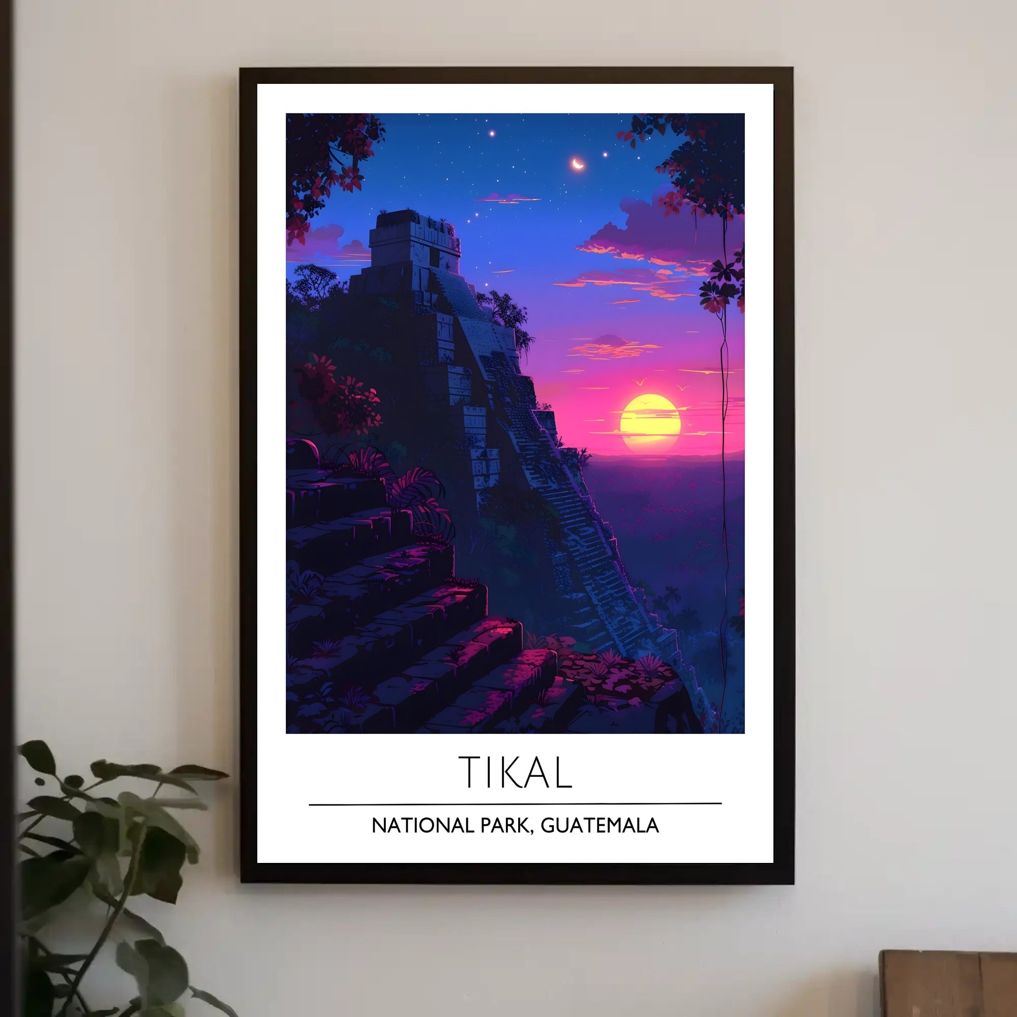 Tikal Temple Sunset Adventure National Park Poster