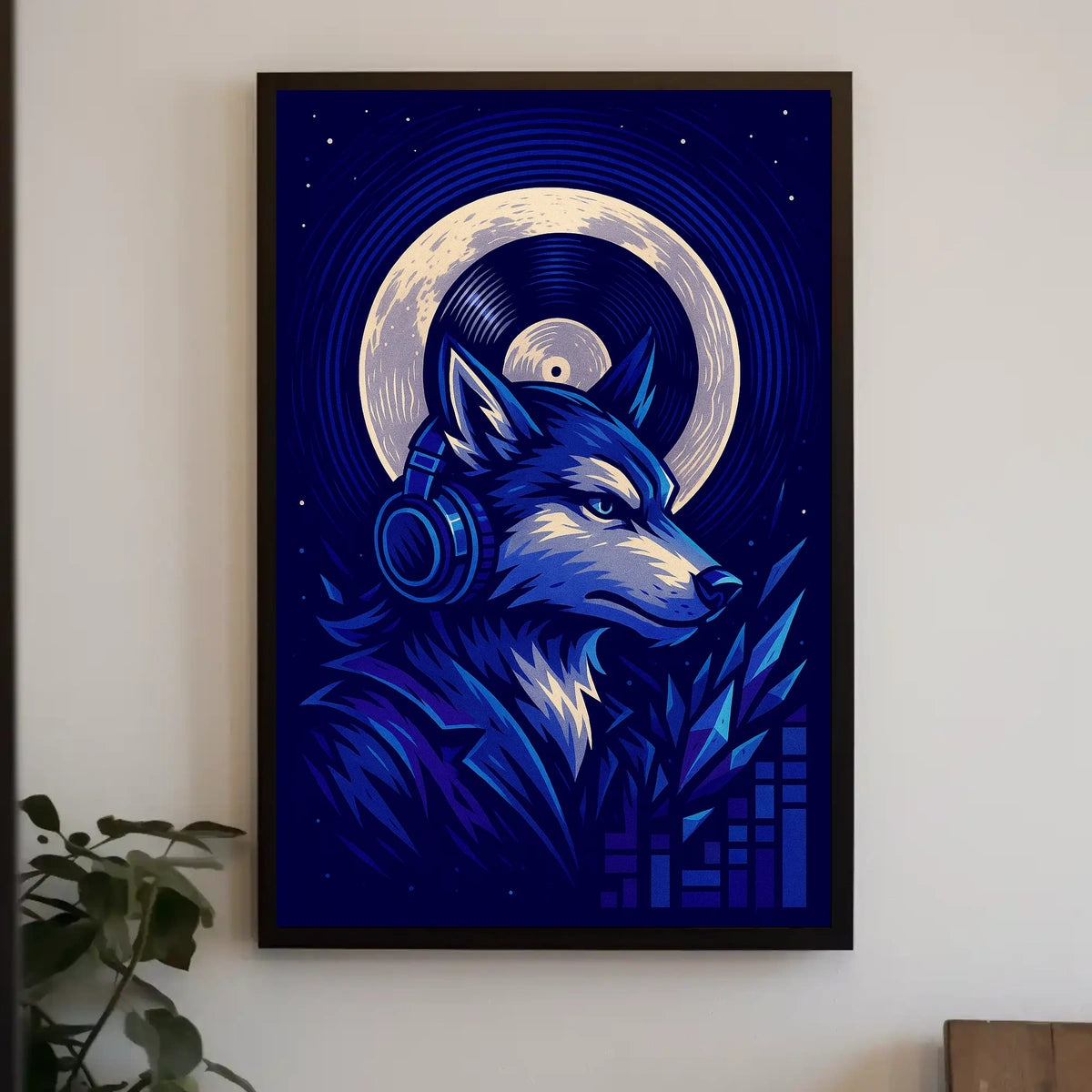 Moonlit Music Wolf Poster