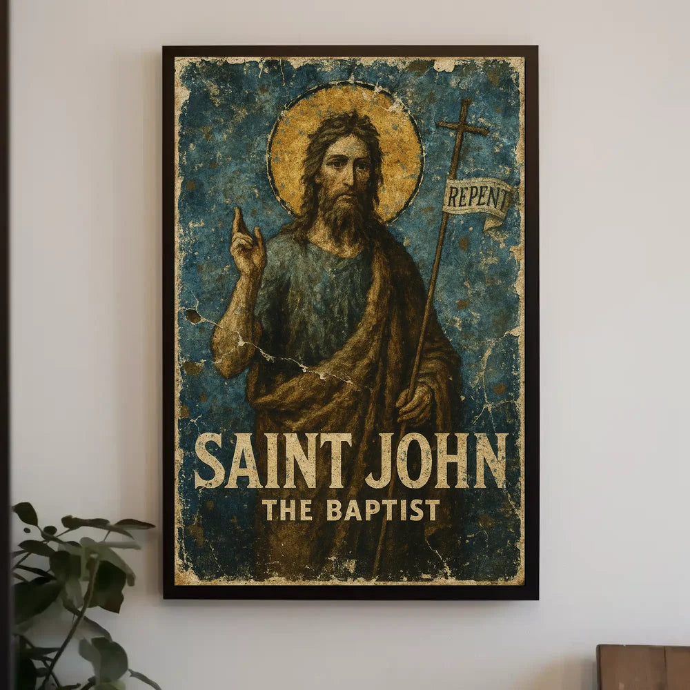 Saint John the Baptist Renaissance Religious Art Poster