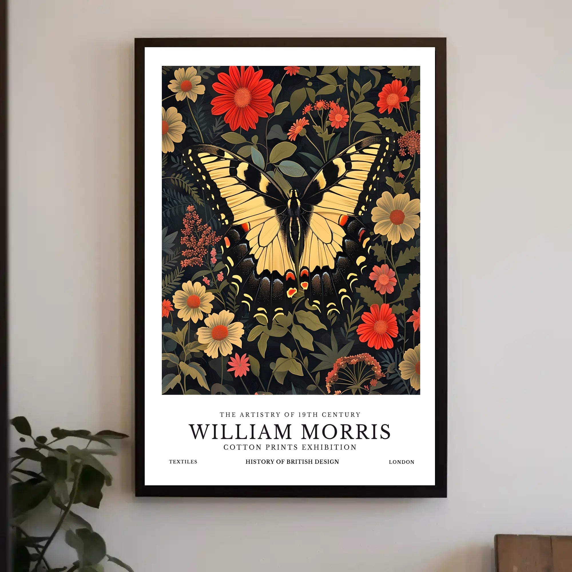 William Morris Artistic Butterfly Vintage Cultural or Heritage Poster