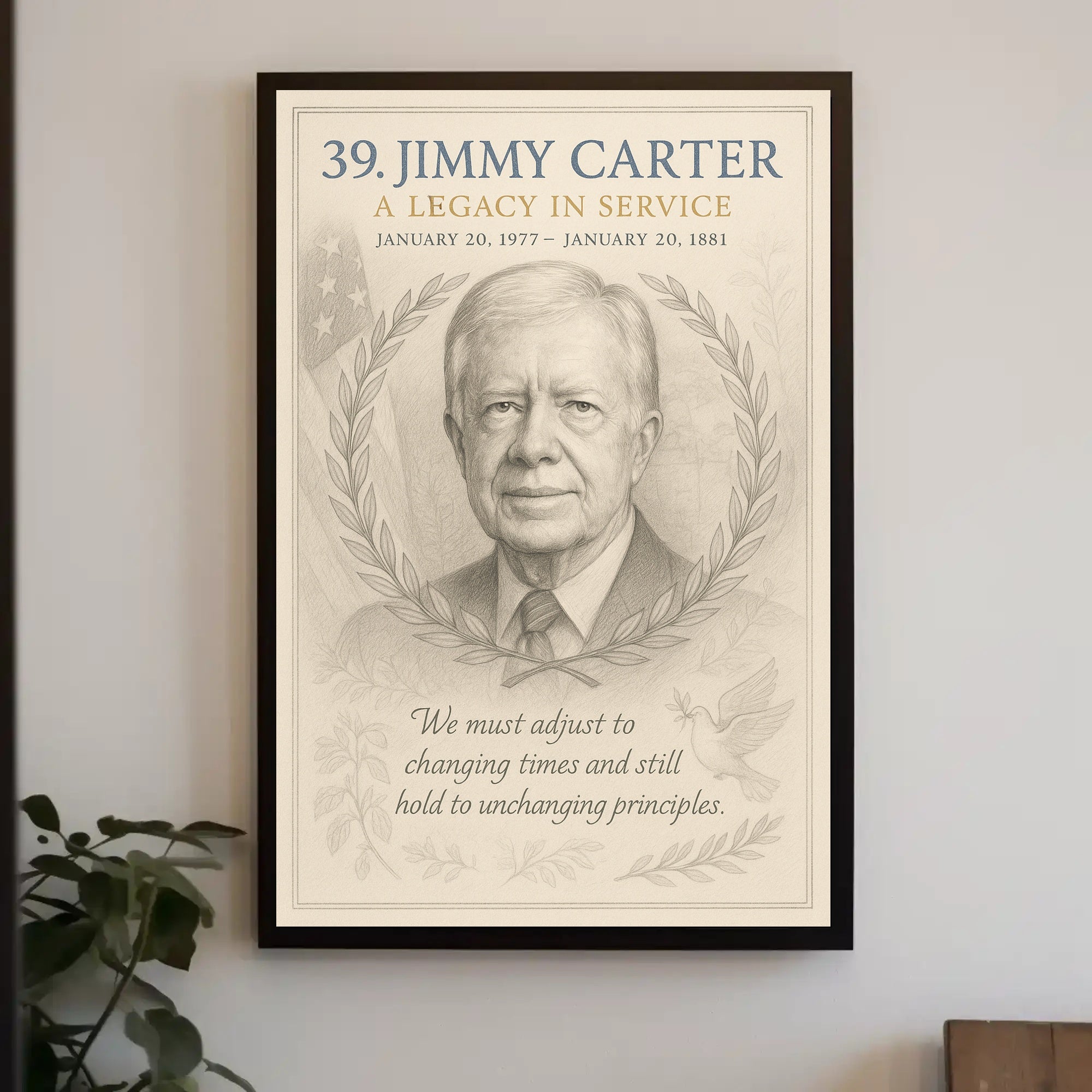 Jimmy Carter Legacy Presidential Artwork Poster PosterGoat