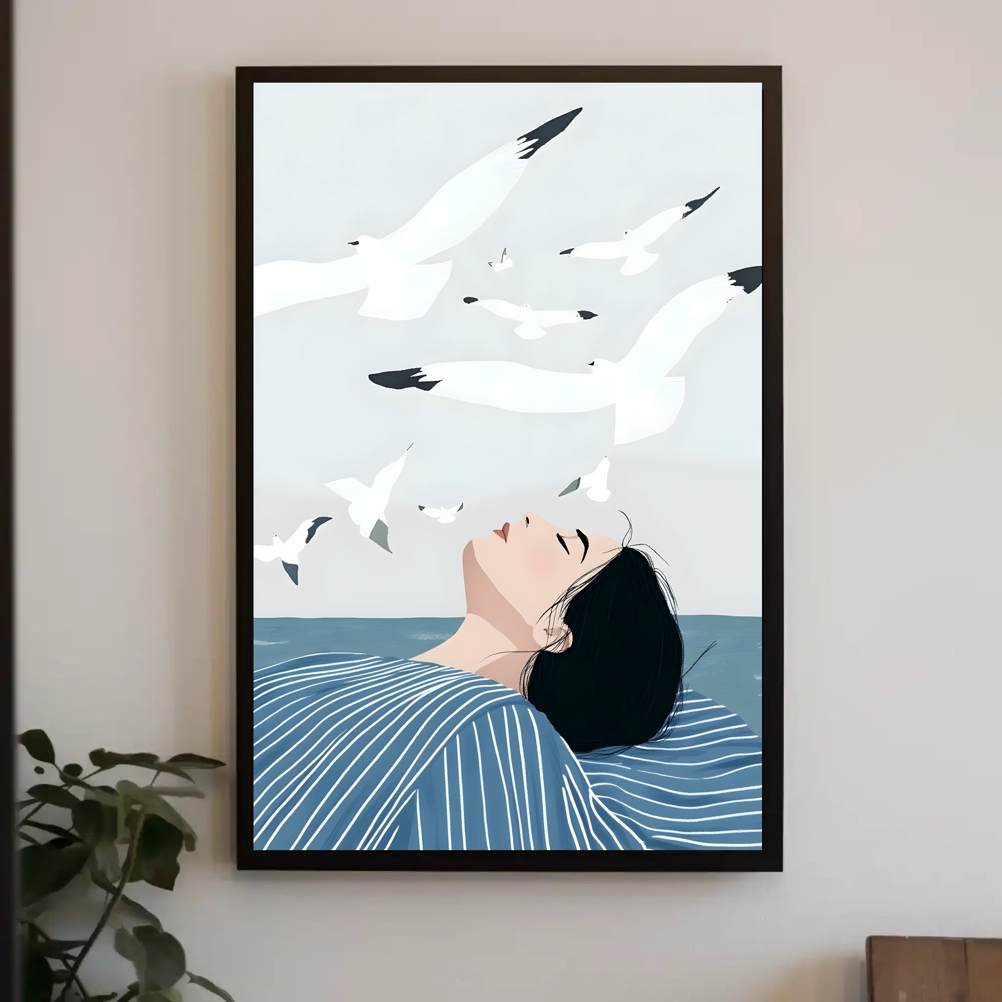 Serenity By The Sea Poster Coastal Wall Art Print