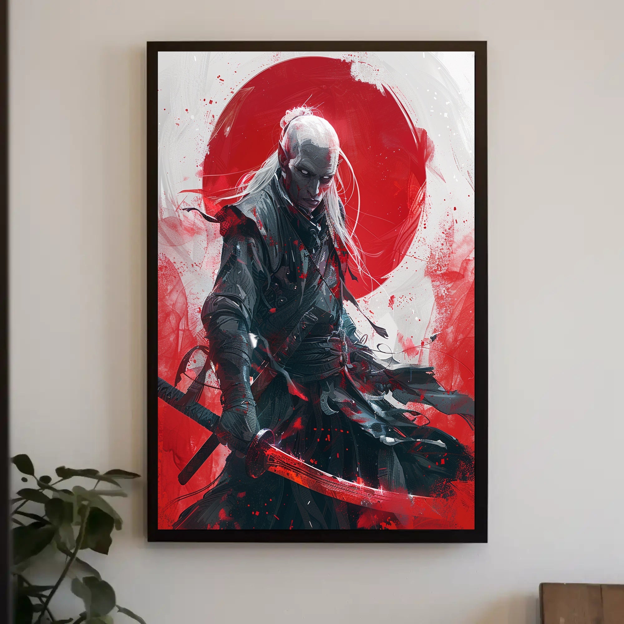 Warrior Fantasy Poster: Samurai with Glowing Katana PosterGoat