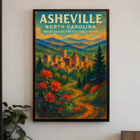 Asheville Nature and Culture Flourish Poster Home Decor