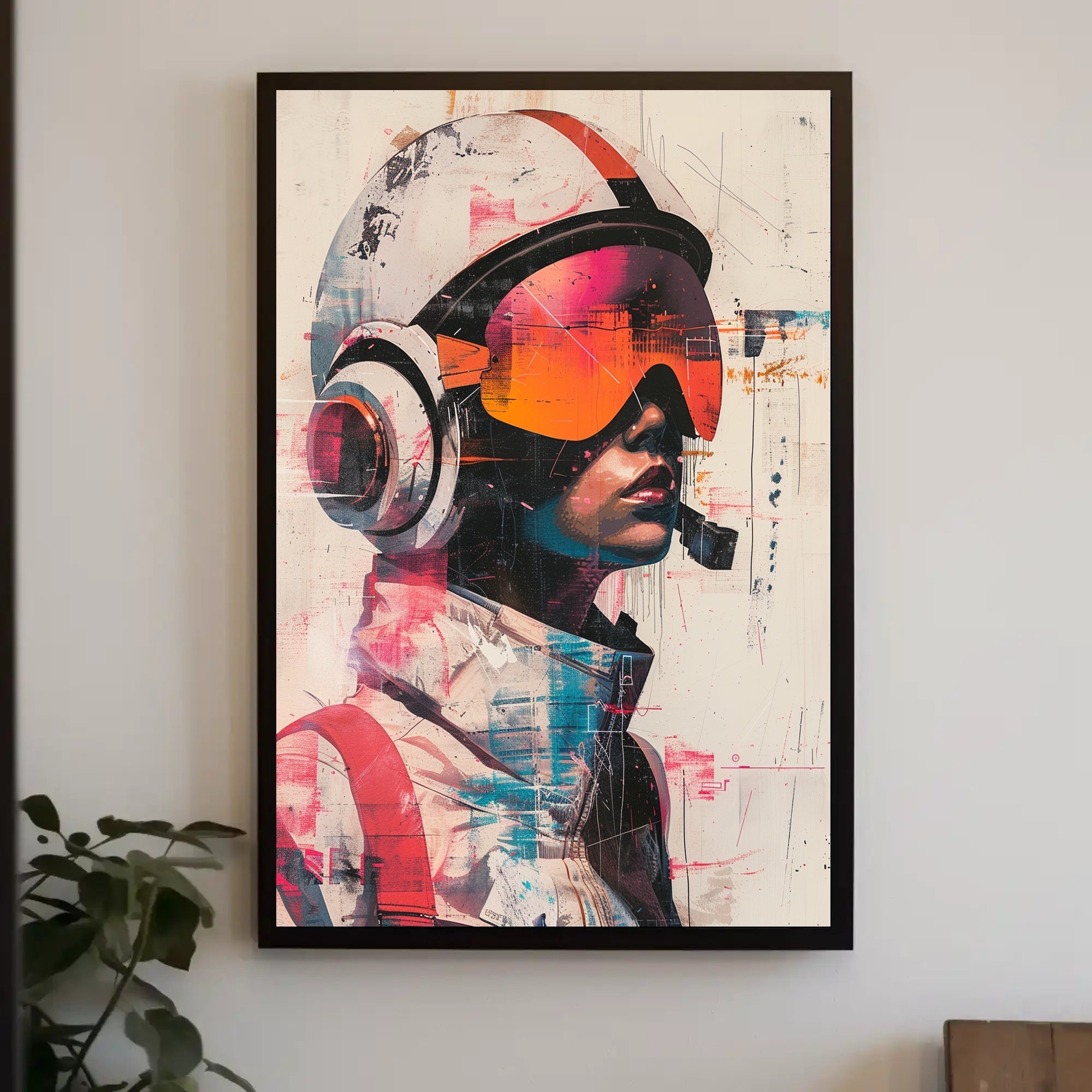 Futuristic Aviator Art Print Poster for Home Decor and Wall Art PosterGoat