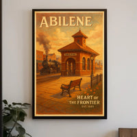 Abilene Vintage Travel Poster Heart Of Frontier
