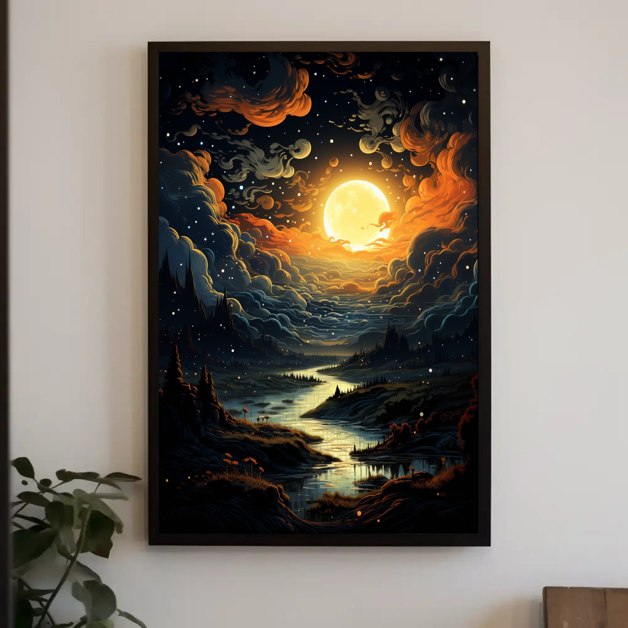 Enchanted Moonlit Landscape Poster