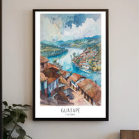 Guatapé Tranquil Hillside View Travel Poster PosterGoat