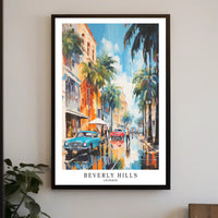 Beverly Hills Vibrant Scene Urban or Cityscape Poster PosterGoat