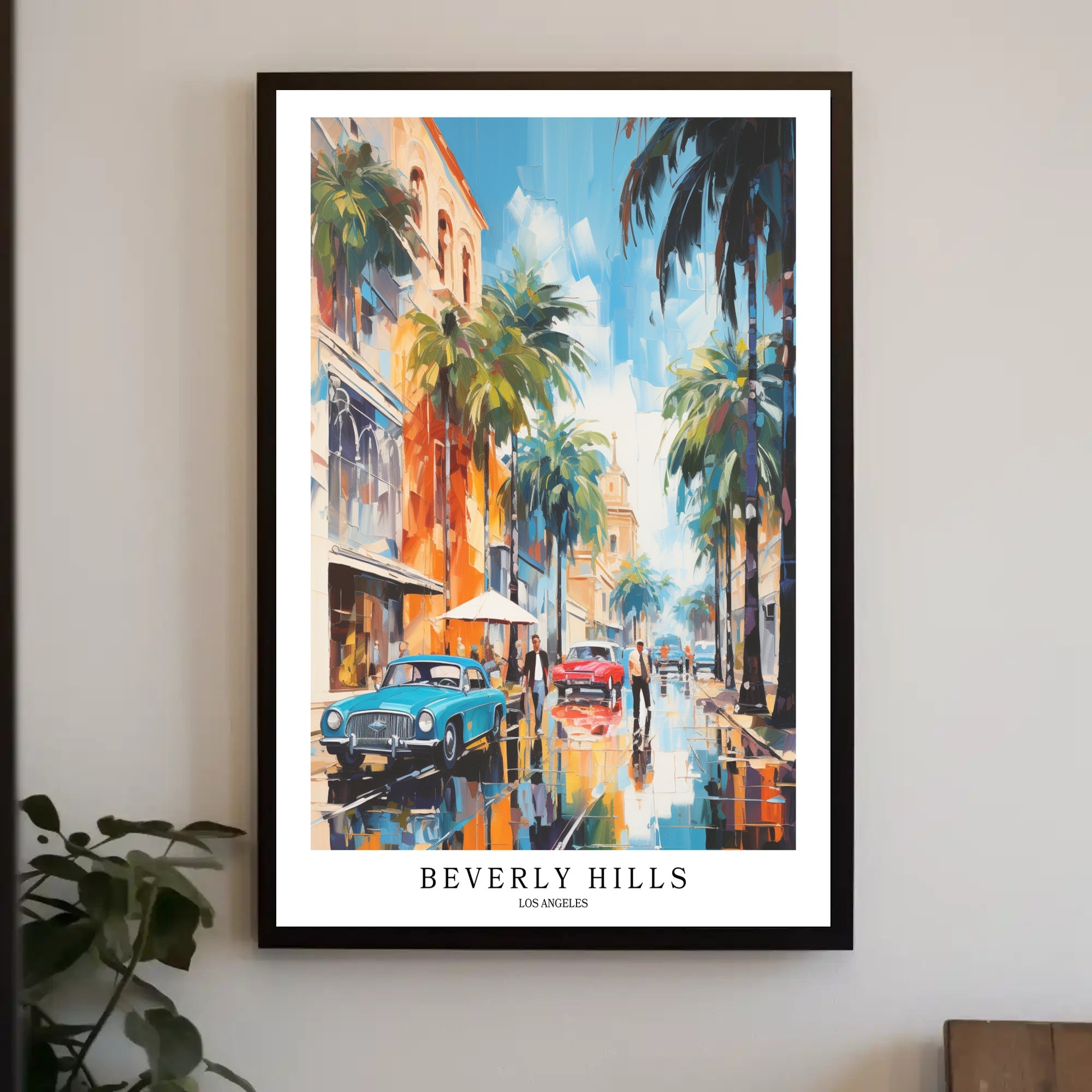 Beverly Hills Vibrant Scene Urban or Cityscape Poster PosterGoat