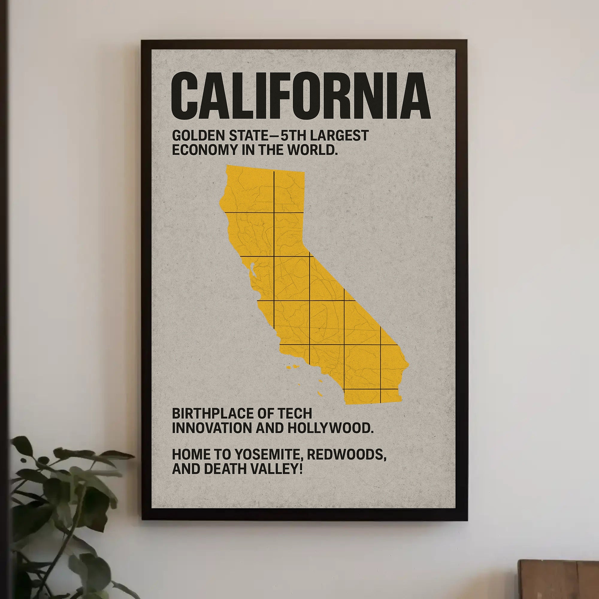 California Golden State Vintage Poster Print PosterGoat