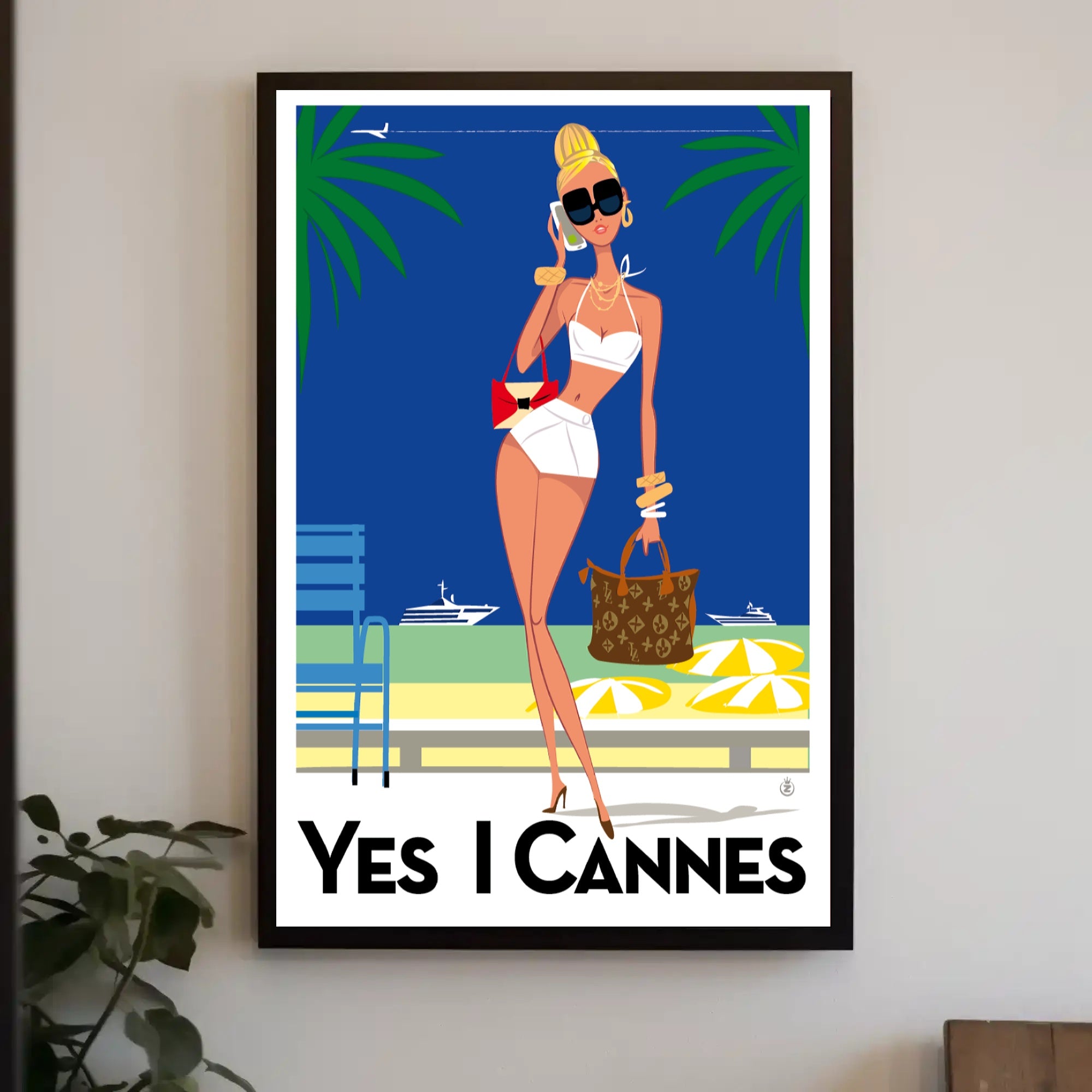 Glamorous Seaside Escape Art Print - Travel Poster PosterGoat