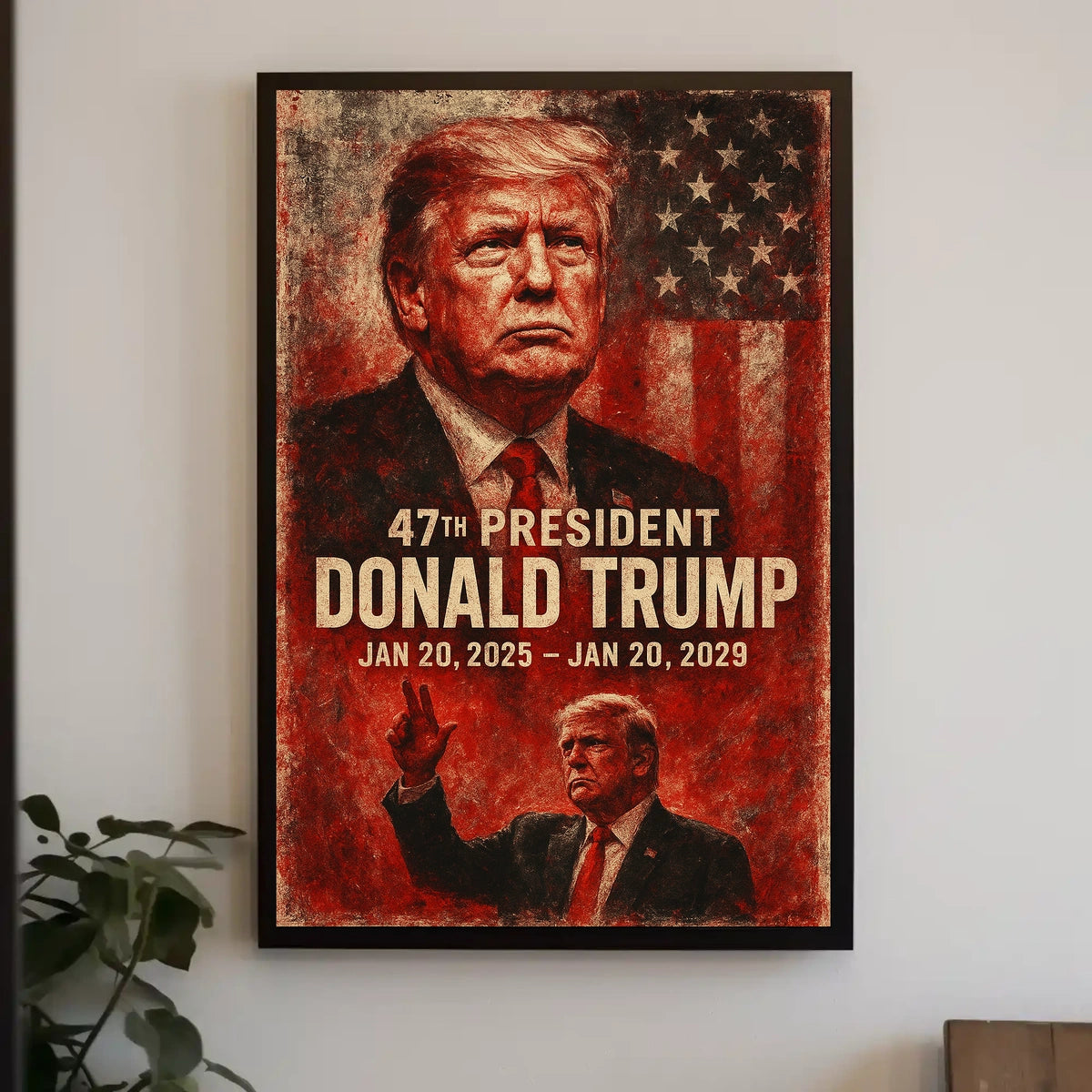 Donald Trump 47th President Vintage Scenic Patriotic Wall Art Collectible Poster